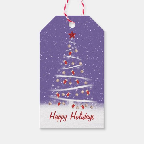 Red Socks and Baseball Christmas Tree Gift Tags