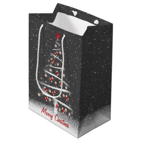 Red Socks and Baseball Christmas Tree Medium Gift Bag