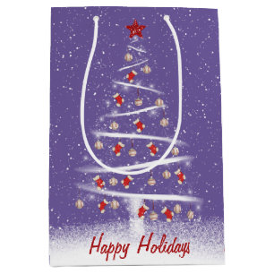 Red Socks and Baseball Christmas Tree Medium Gift  Bag
