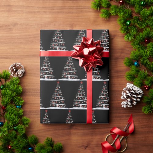 Red Socks and Baseballs Christmas Tree Wrapping Paper