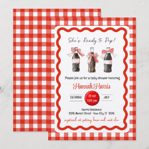 Red Soda Baby Ready to POP Baby Shower  Invitation