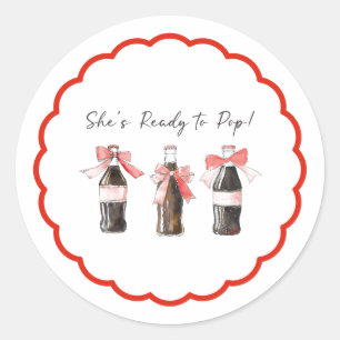Red Soda Baby Ready to POP Round Sticker