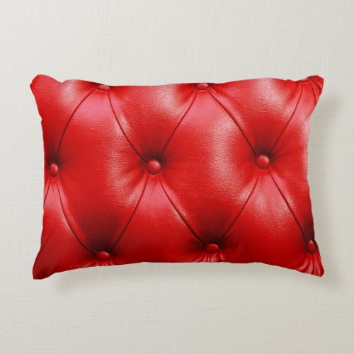 Red sofa leather texture accent pillow