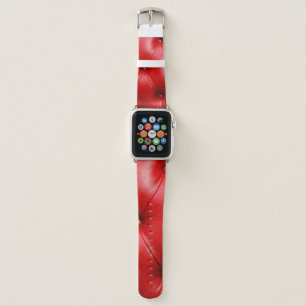 Red sofa leather texture apple watch band