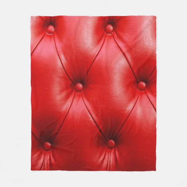 Red sofa leather texture fleece blanket (Front)