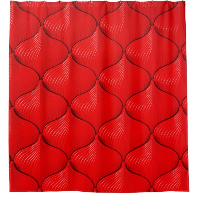 Red sofa leather texture shower curtain (Front)