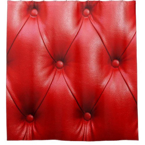 Red sofa leather texture shower curtain
