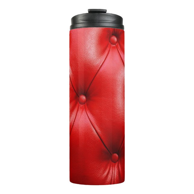 Red sofa leather texture thermal tumbler (Front)