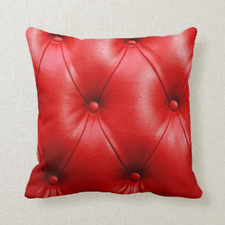 Red sofa leather texture throw pillow