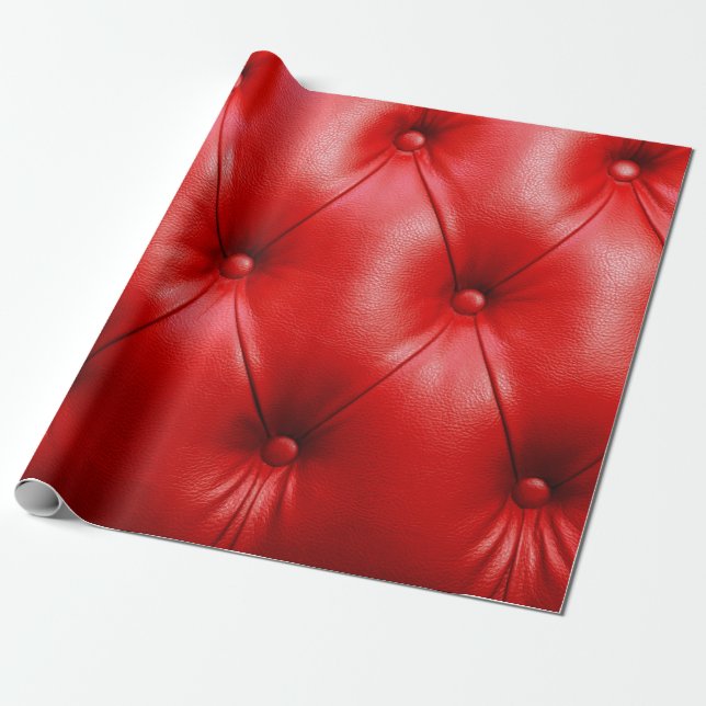 Red sofa leather texture wrapping paper (Unrolled)