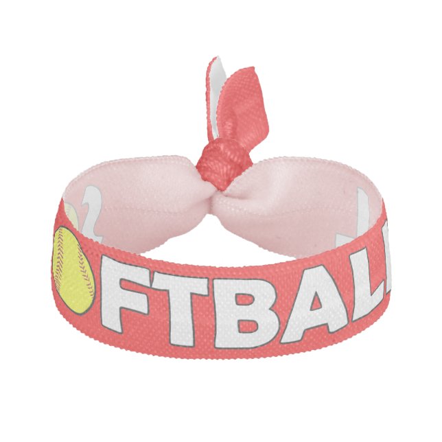 Red Softball Hairtie (Front)
