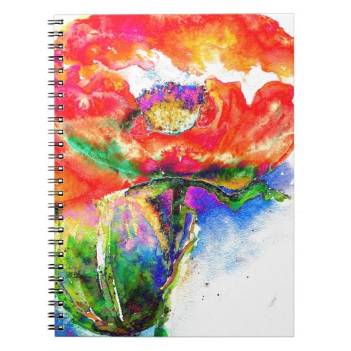 Red Solar Poppy Notebook