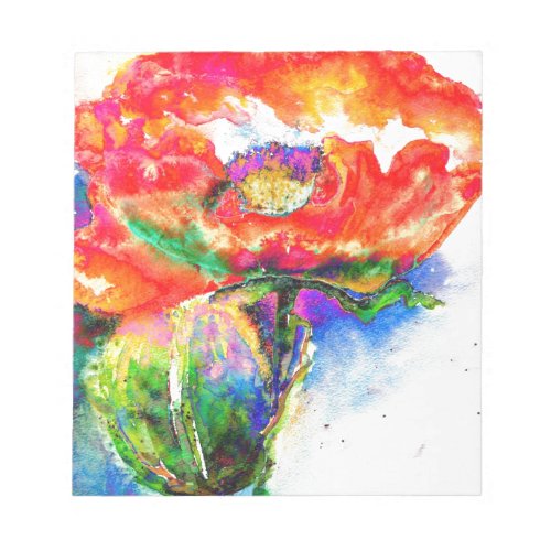 Red Solar Poppy Notepad