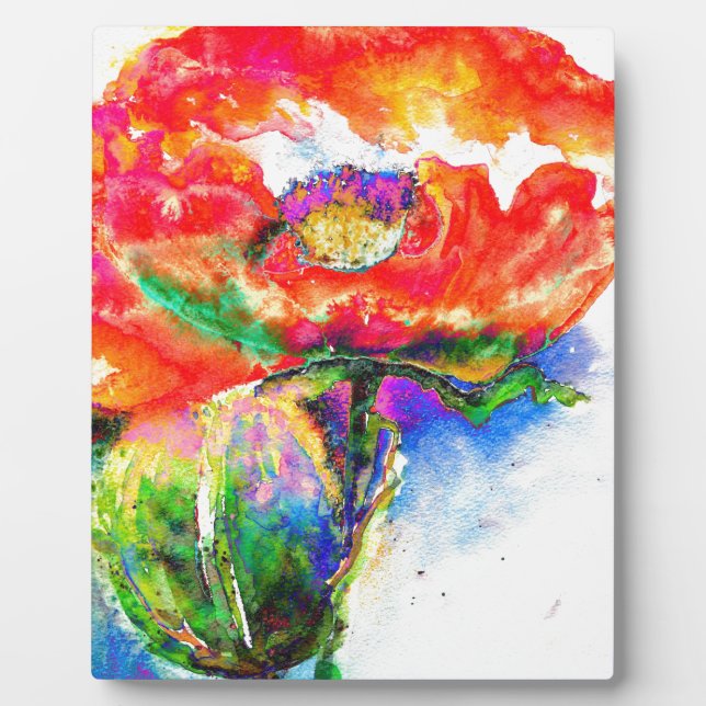 Red Solar Poppy Plaque (Front)