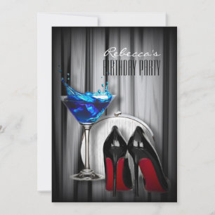 red sole stiletto girly martini cocktail party invitation