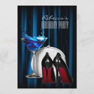 red sole stiletto girly martini cocktail party invitation