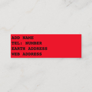 Red solid color business card