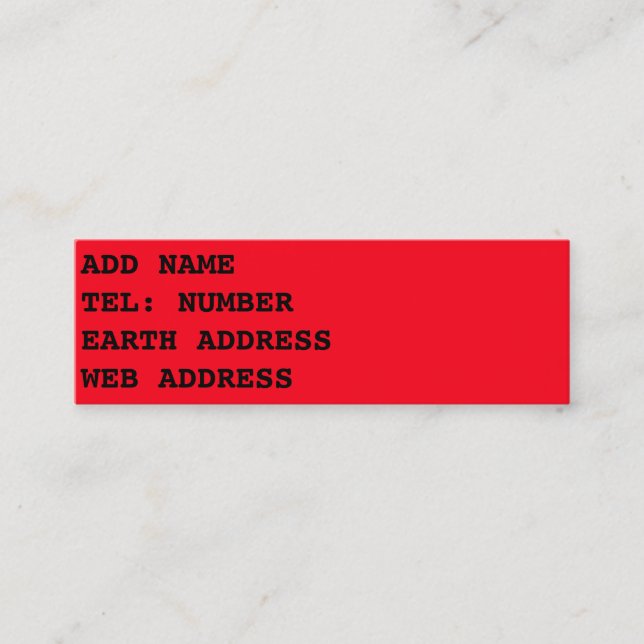 Red solid color business card (Front)