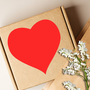 Red Solid Color   Classic   Elegant   Trendy  Heart Sticker