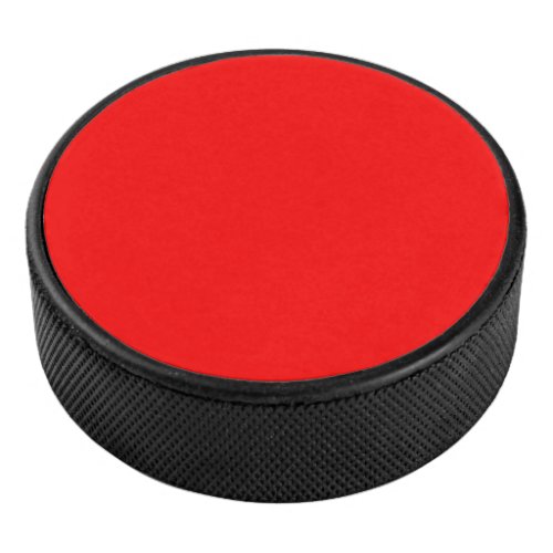 Red Solid Color  Classic  Elegant  Trendy  Hockey Puck