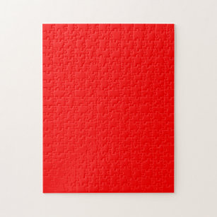 Red Solid Color   Classic   Elegant   Trendy  Jigsaw Puzzle