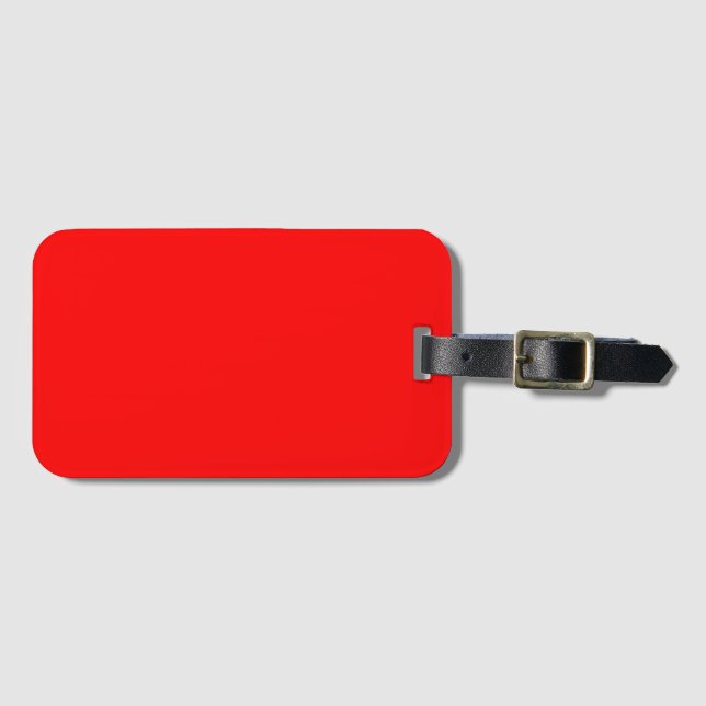 Red Solid Color | Classic | Elegant | Trendy  Luggage Tag (Front Horizontal)