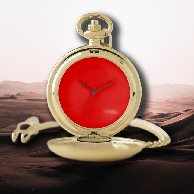 Red Solid Color | Classic | Elegant | Trendy  Pocket Watch (Creator Uploaded)