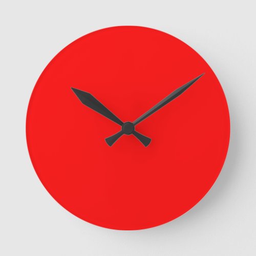 Red Solid Color  Classic  Elegant  Trendy  Round Clock