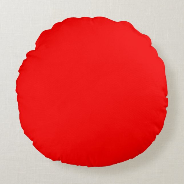 Red Solid Color | Classic | Elegant | Trendy  Round Pillow (Front)