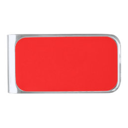 Red Solid Color | Classic | Elegant | Trendy  Silver Finish Money Clip