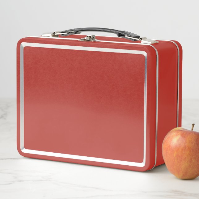 Red Solid Color Metal Lunch Box (In Situ)