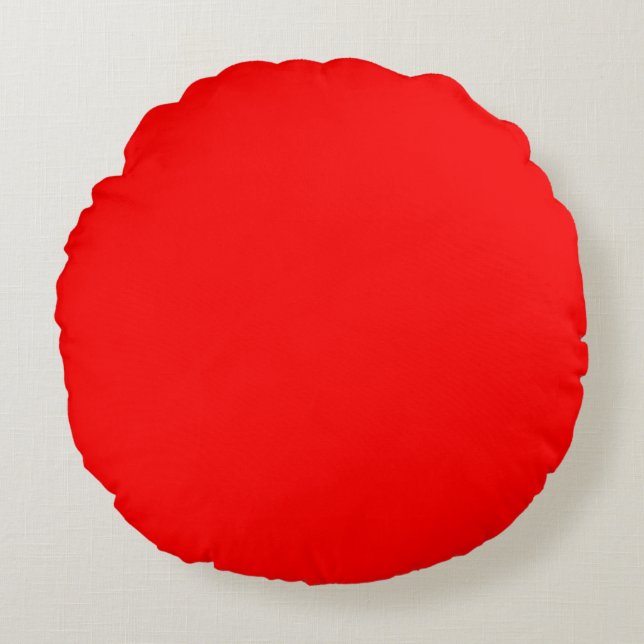 Red solid color round pillow (Front)