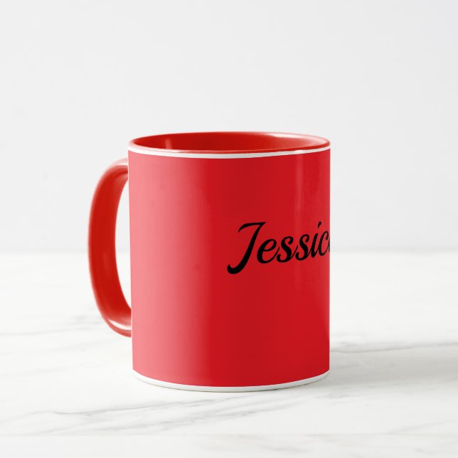 Red, solid red color TEMPLATE, customizable, Mug (Front Left)
