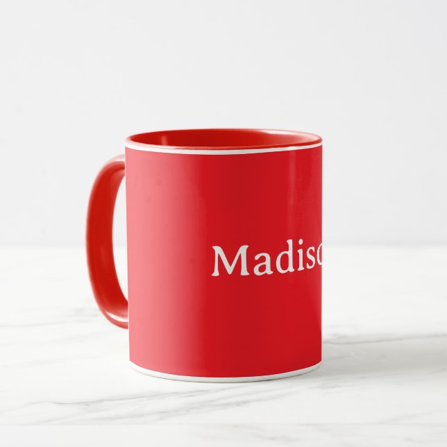Red, solid red color TEMPLATE, customizable, Mug (Front Left)