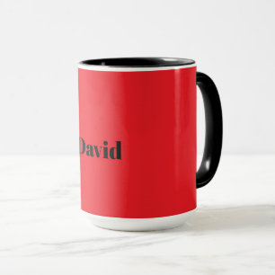 Red, solid red TEMPLATE, black text, Mug