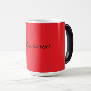 Red, solid red, template for black text, color morph mug