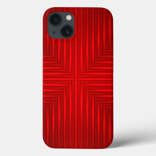 Red Solid Stripes Pattern iPhone 13 Case