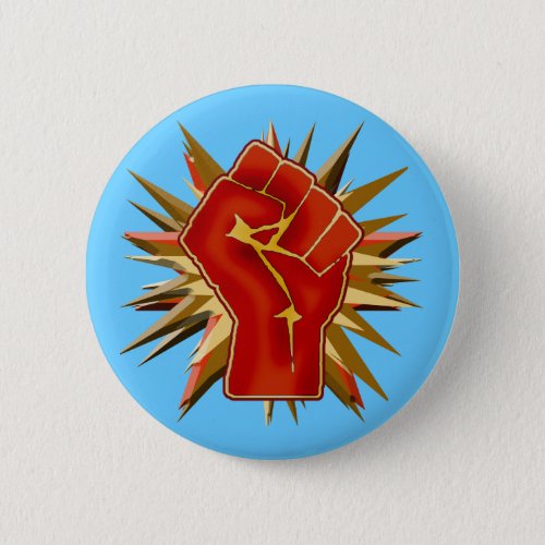 Red Solidarity Fist to Customize on Tshirts Pinback Button