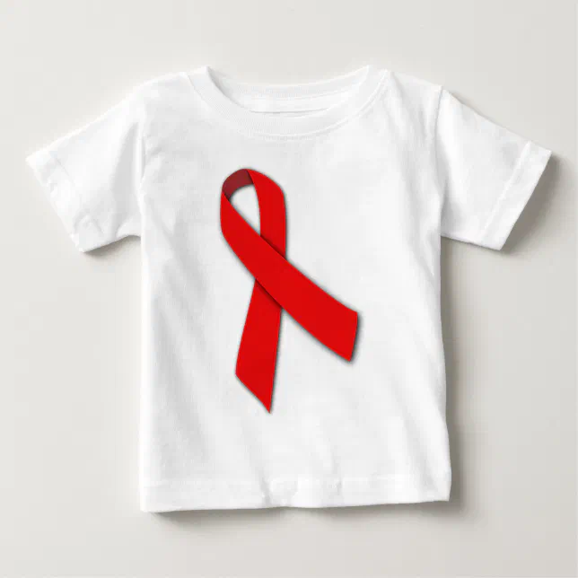 Red Solidarity Ribbon of People Living with AIDS Baby T-Shirt (Front)