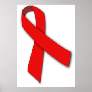 Red Solidarity Ribbon of People Living with AIDS Poster