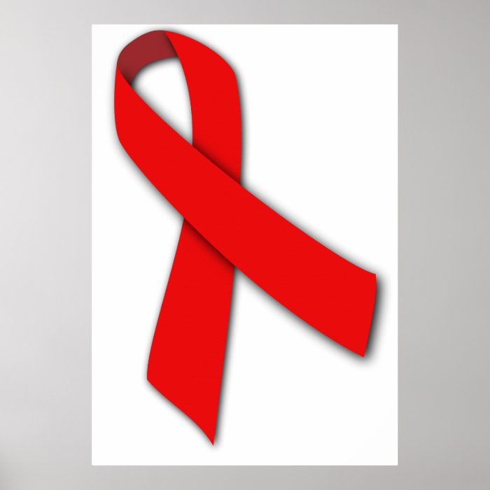 Red Solidarity Ribbon of People Living with AIDS Posters