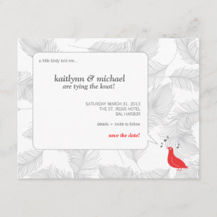 Red Songbird Save the Date Card