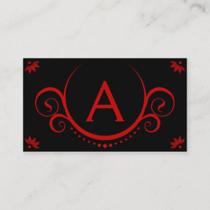 red sophistications monogrammed business card