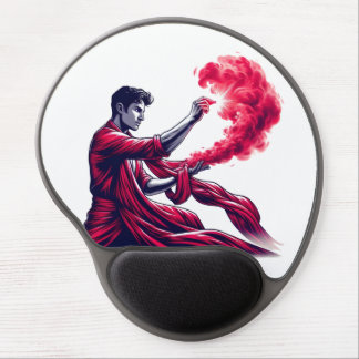 Red Sorcerer - Mystic Crimson Flame Magic Gel Mouse Pad