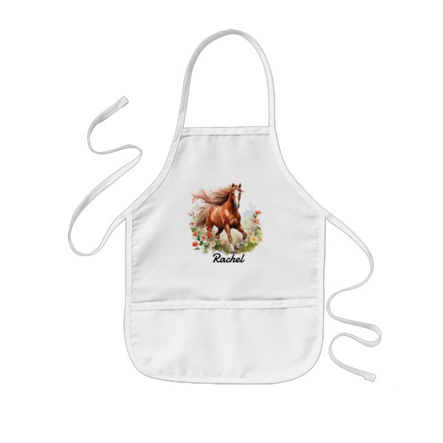 Red Sorrel Wild Horse Kids' Apron (Front)