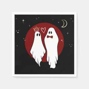 Red Soulmates Halloween Wedding Napkins