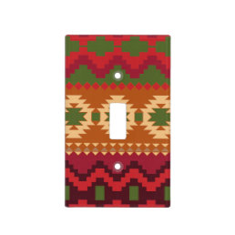red southwest pattern -  western abstract art light switch cover