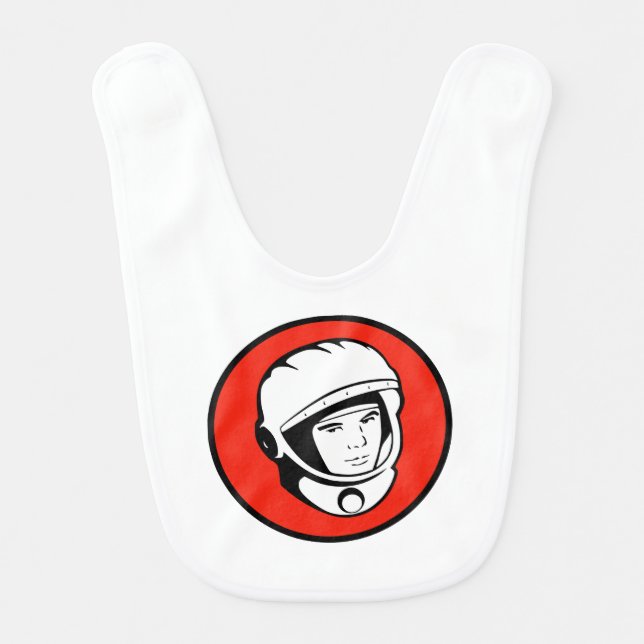 Red Soviet Cosmonaut Baby Bib (Front)