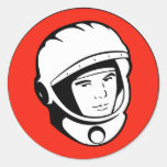Red Soviet Cosmonaut Sticker