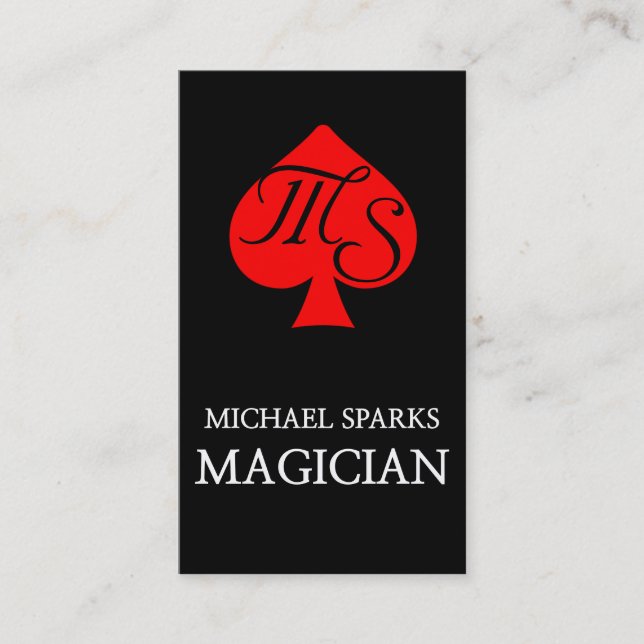 Red Spades Poker Magician Card (Front)